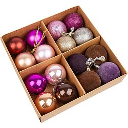 Sada vánočních ozdob Melide fialová, 16 ks, pr. 4 cm