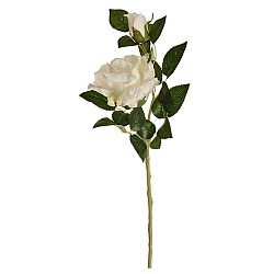 Umělá květina Čajová růže bílá, 47 cm