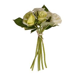 Umělá kytice poupat růže béžová, 22 cm