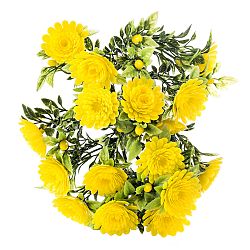 Umělé květiny chryzantéma, žlutá, 30 cm,  HTH