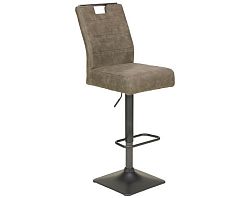 Barová židle Jill, šedo-hnědá látka